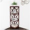 Hastings Home 4-Shelf Corner Bookcase Open Criss-Cross Style Etagere Shelving Unit for Decoration, Home / Office 969235EPX - alternate 1